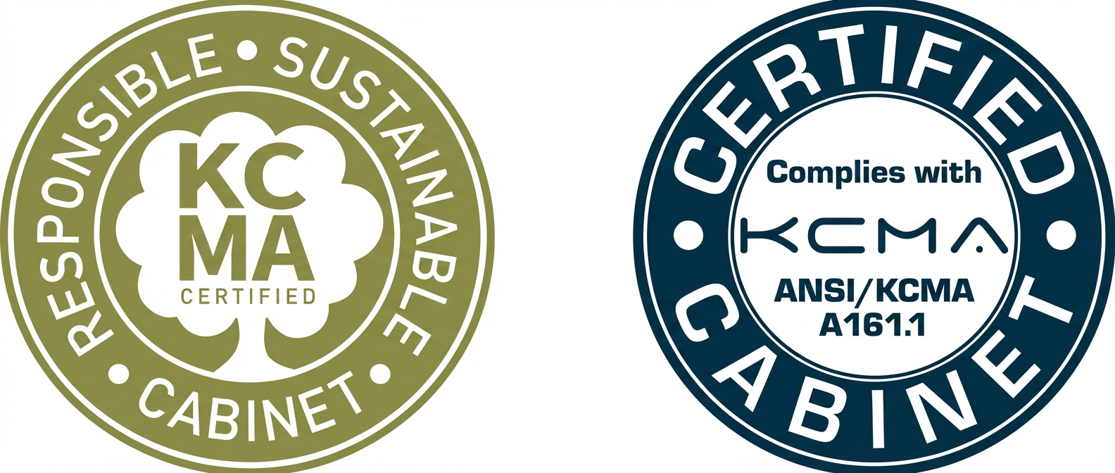 KCMA ANSI Quality Certification and ANSI A161.1 certification badges