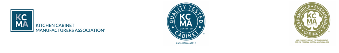 KCMA Kitchen Cabinet Manufacturers Association certification badges — Quality Tested Cabinet and Responsible Sustainable Cabinet